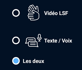 Choix des boutons